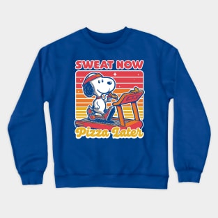 Beagle Dog Pizza Exercise - Funny Vintage Gift Crewneck Sweatshirt